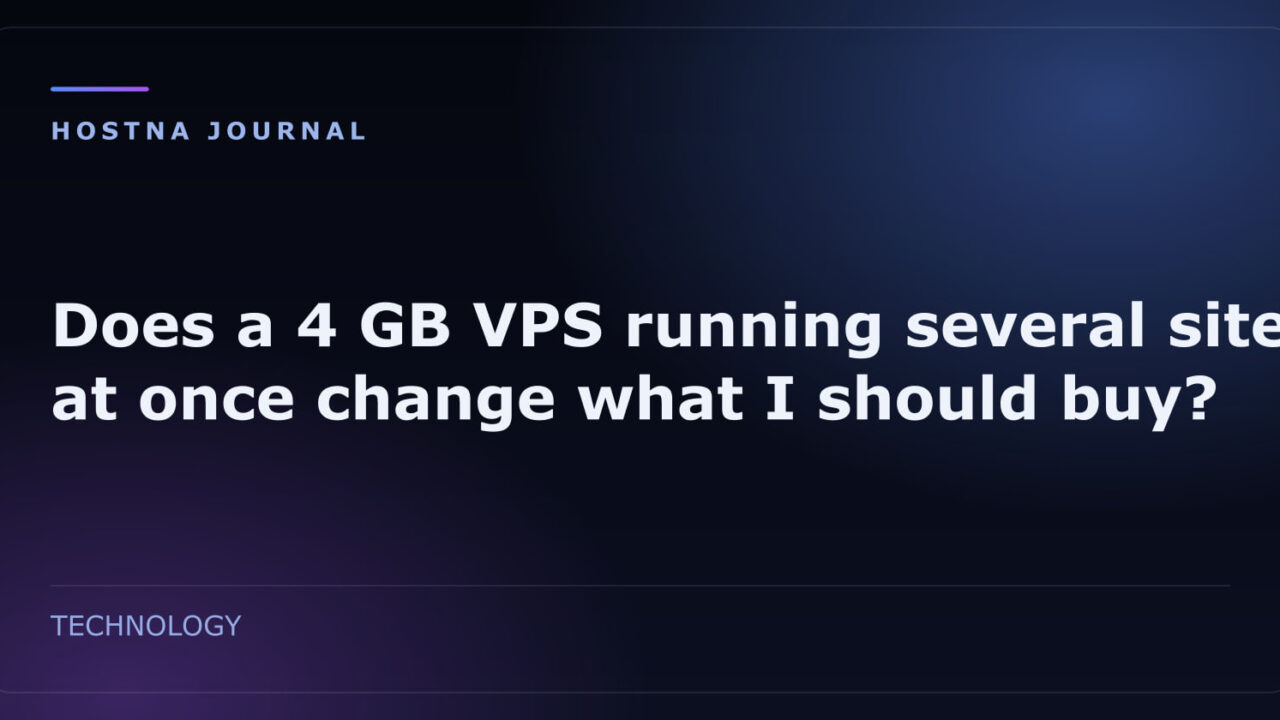 Does a 4 GB VPS running several sites at once change what I should buy?